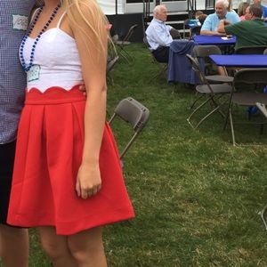 Red scalloped top skirt from Francesca's